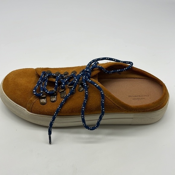 Urban Outfitters- Ivy Tan Suede Blue Lace Up Slip On Hiker Mule Size 6 - Picture 9 of 12